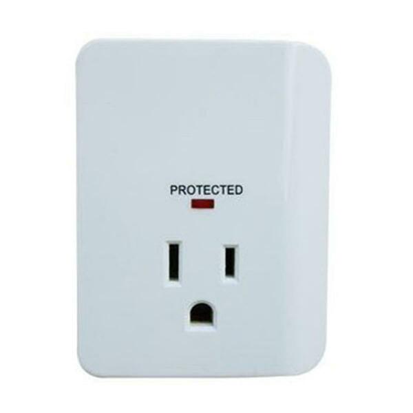 Master Electronics Gloss White Single Power Outlet Surge Tap 148062